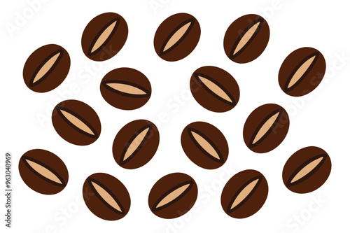 Stylish coffee beans vector illustration, ideal for cafes, logos, packaging, and decor. Add a touch of aromatic charm to your design projects with this versatile graphic.