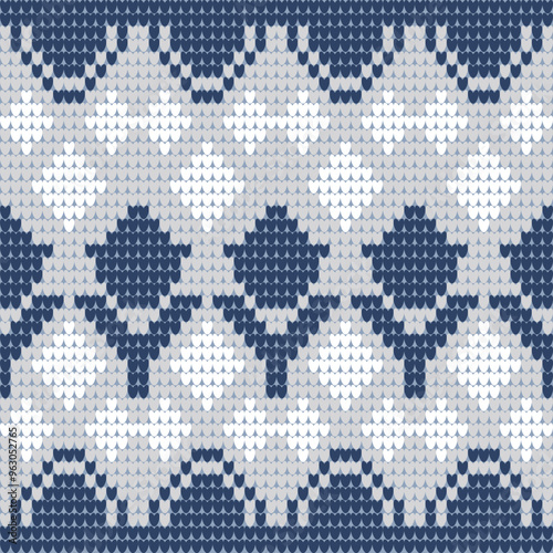 knitting seamless pattern Traditional Ukrainian 
Cross-Stitch Embroidery ethnic pattern arabesque blanket craft fabric design textile