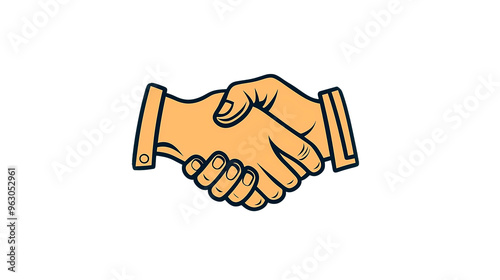 Detailed Handshake Illustration – Symbol of Business Agreement and Partnership