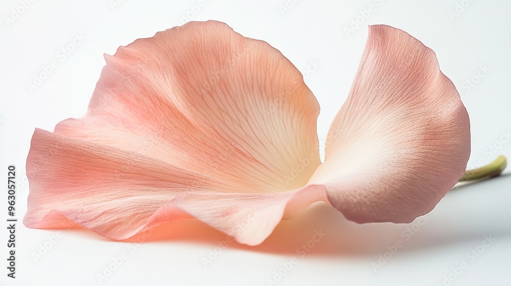 Stunning Realistic Soft Pink Petal Isolated on White Background. Natural Beauty and Simplicity in Floral Design Stunning Realistic Soft Pink Petal Isolated on White Background. Natural Beauty and Simplicity in Floral Design