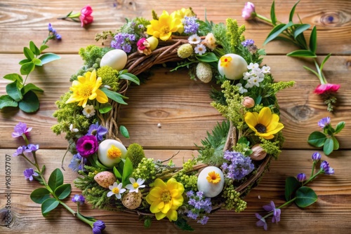Spring floral Easter wreath-making with natural elements