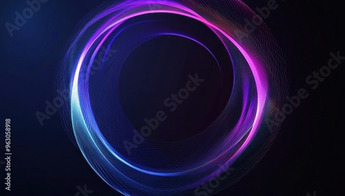 Abstract Circle Glowing In Neon Colors