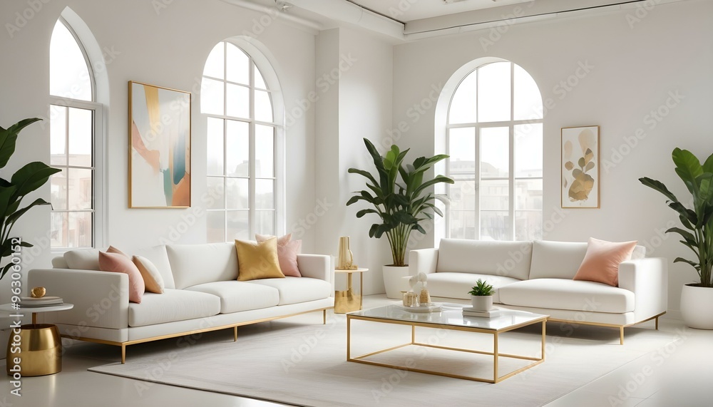 Fototapeta premium Photo interior modern design room 3d illustration