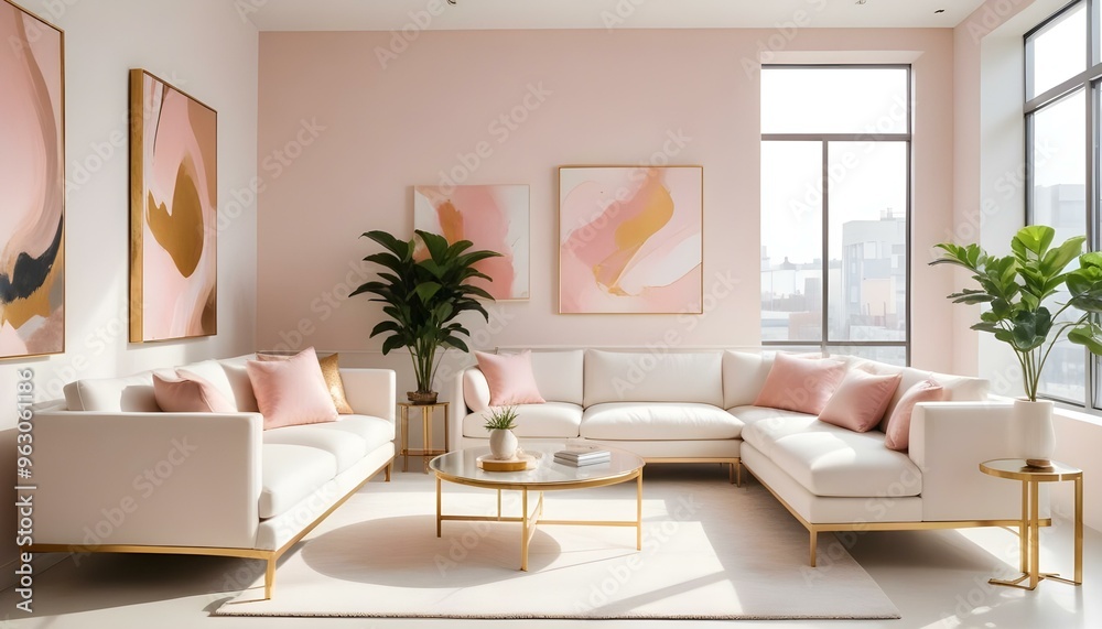 Fototapeta premium Photo interior modern design room 3d illustration