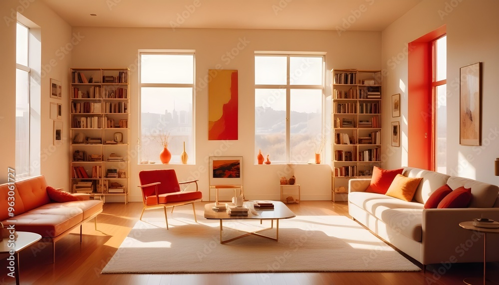 Photo interior modern design room 3d illustration Photo interior modern design room 3d illustration
