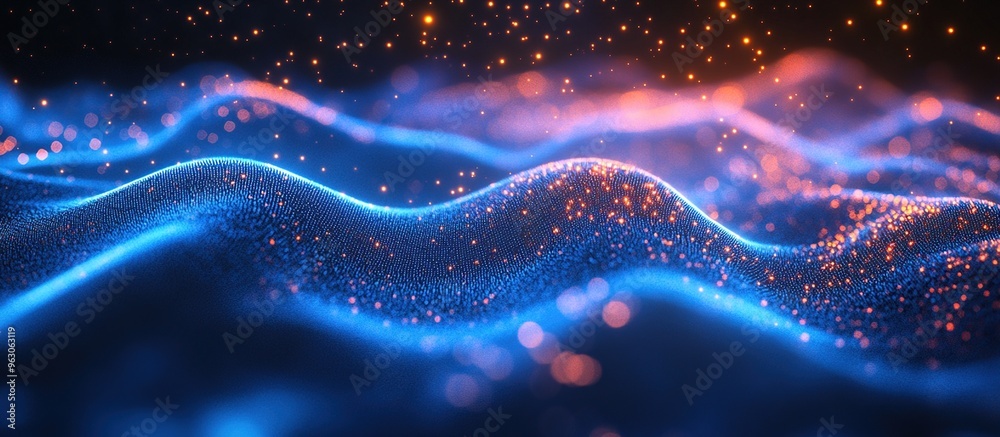 Abstract Blue and Orange Digital Waves Abstract Blue and Orange Digital Waves