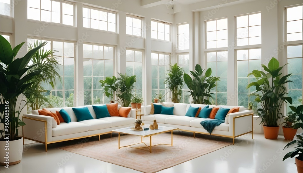 Fototapeta premium Photo interior modern design room 3d illustration