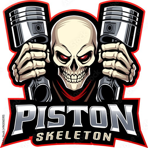 Piston skeleton mascot photo