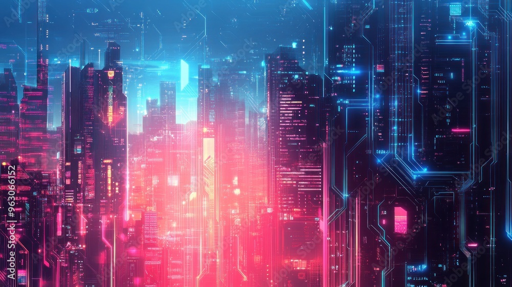 Obraz premium Cyberpunk Cityscape