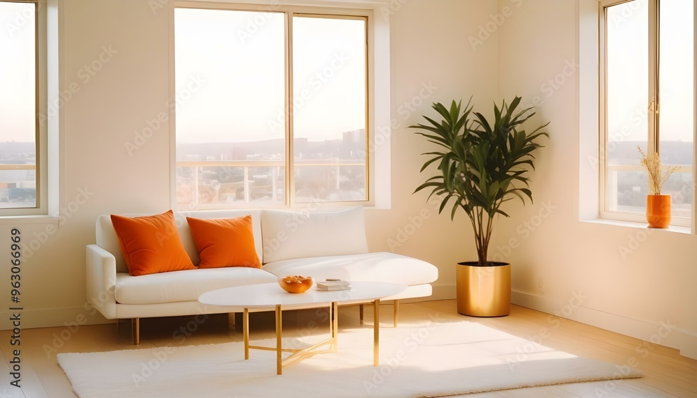 Fototapeta premium Photo interior modern design room 3d illustration