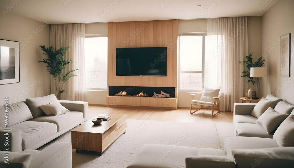 Fototapeta premium Photo interior modern design room 3d illustration