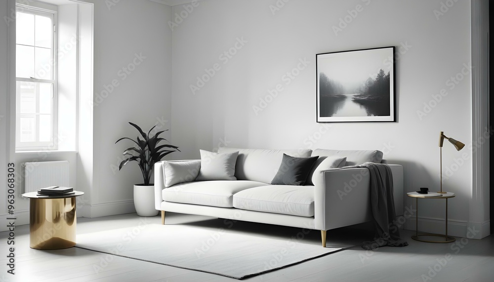 Photo interior modern design room 3d illustration Photo interior modern design room 3d illustration