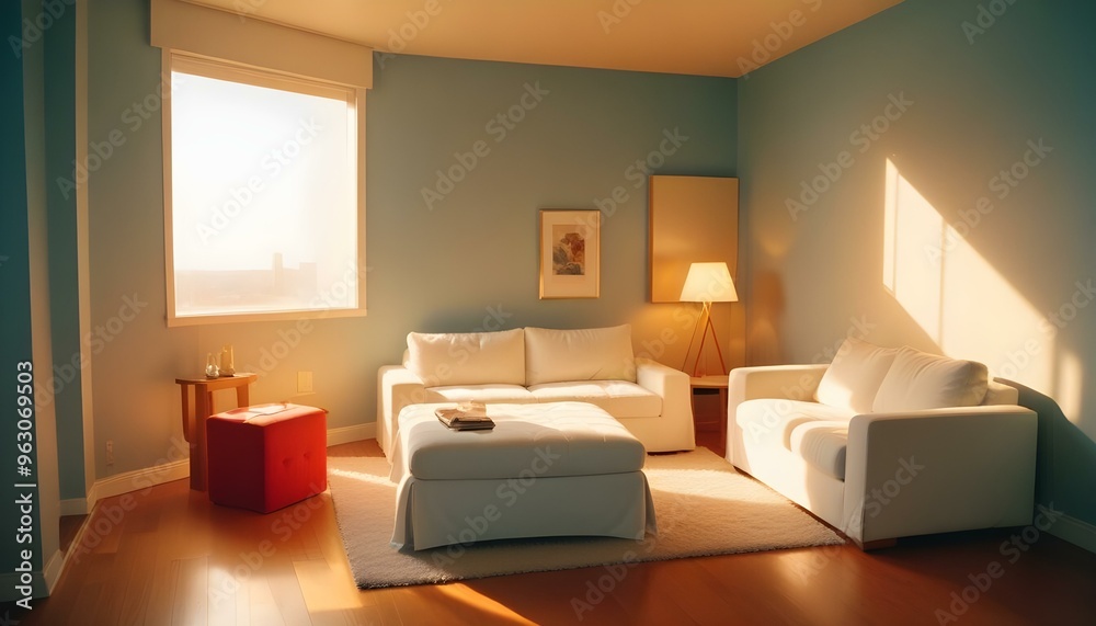 Fototapeta premium Photo interior modern design room 3d illustration