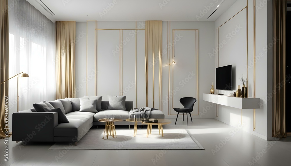 Photo interior modern design room 3d illustration Photo interior modern design room 3d illustration