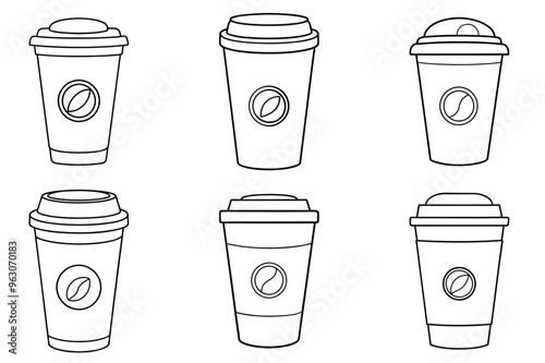 Set of Starbucks cup vector illustration 