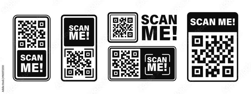 Scan me sticker. QR code for scanning
Scan me sticker. QR code for scanning