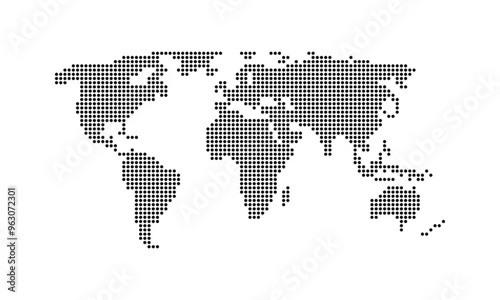 Dotted world map.  Global map dots style. 
