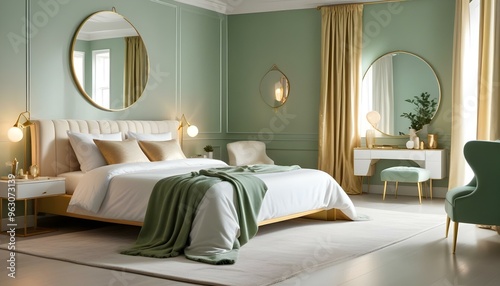 Photo interior modern design room 3d illustration