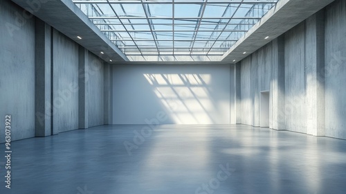 Wallpaper Mural Empty Concrete Room with Glass Skylight and White Wall Torontodigital.ca