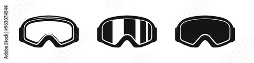 Skiing glasses icon. 
Winter sport eyewear