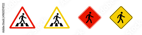 Pedestrian sign icon. 
Street crossing symbol