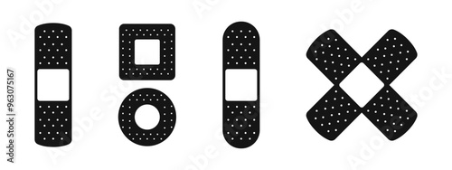 Medical tape icon. 
Adhesive bandage symbol