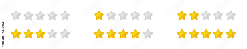 Stars rating icon. 
Feedback evaluation symbol