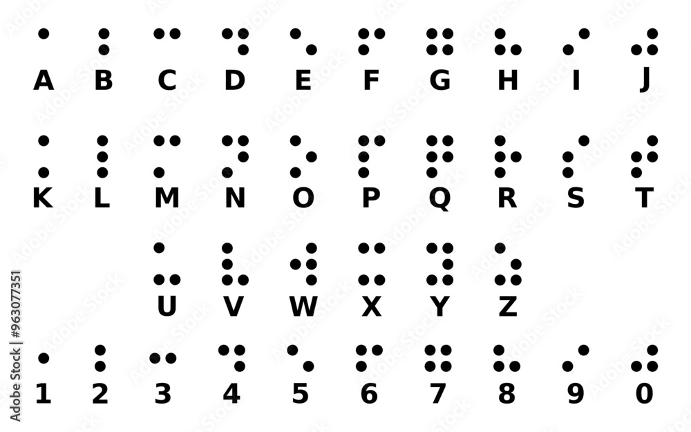Braille font icon. 
Tactile text symbol