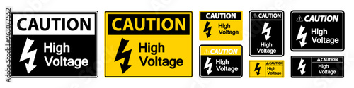 High voltage icon. 
Electrical danger symbol
