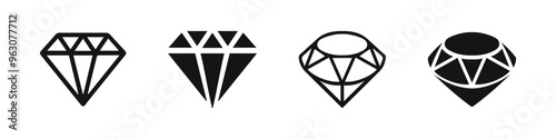 Diamond icon. 
Precious gem symbol
