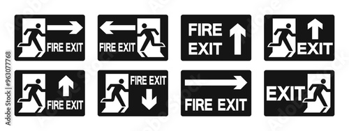Exit sign. Emergency escape symbol