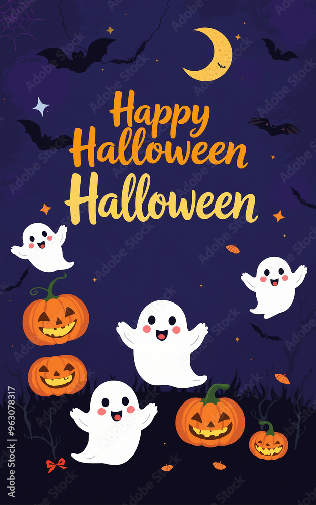 cute and gorgeous halloween card poster design illustration cartoon cute and gorgeous halloween card poster design illustration cartoon