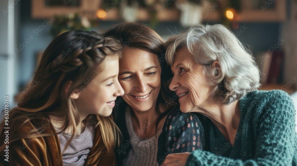 Three Generations Smiling Together: A Family Portrait of Love and Joy Three Generations Smiling Together: A Family Portrait of Love and Joy