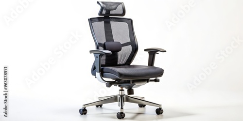 Ergonomic mesh office chair providing integrated lumbar support and adjustable headrest for ultimate comfort and