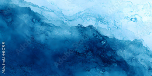 Abstract watercolor paint background by gradient deep blue color with liquid fluid grunge texture for background, banner