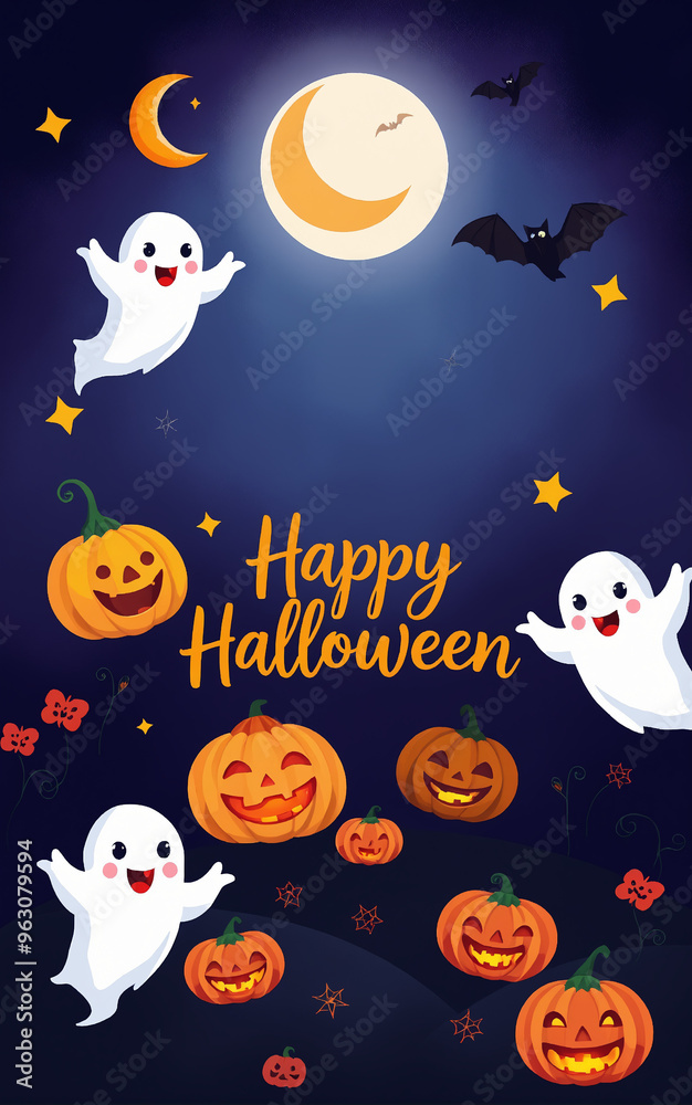 cute and gorgeous halloween card poster design illustration cartoon cute and gorgeous halloween card poster design illustration cartoon