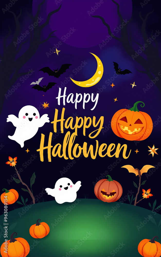 cute and gorgeous halloween card poster design illustration cartoon cute and gorgeous halloween card poster design illustration cartoon