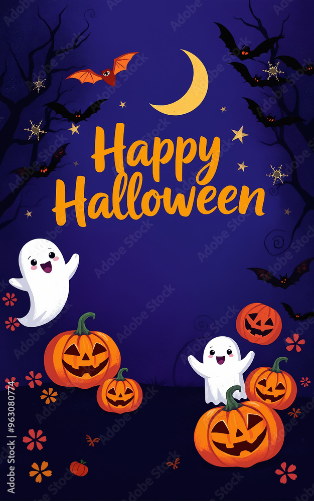 cute and gorgeous halloween card poster design illustration cartoon cute and gorgeous halloween card poster design illustration cartoon