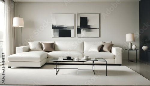 Photo interior modern design room 3d illustration