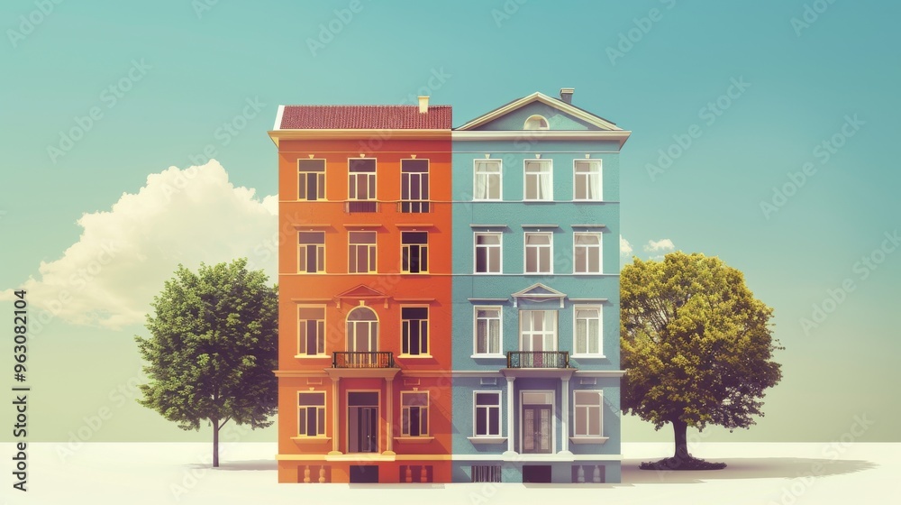 Deciding a house , mansion, apartment icon to choose the best property you want. Choose place to live that suits your lifestyle. Real estate and property decision making concept. Deciding a house , mansion, apartment icon to choose the best property you want. Choose place to live that suits your lifestyle. Real estate and property decision making concept.