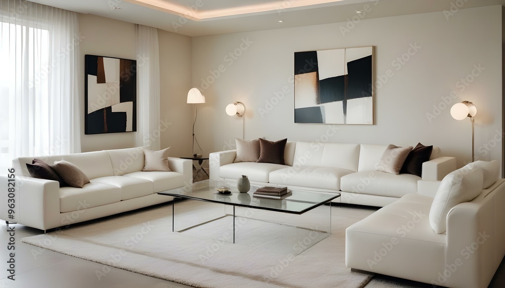 Fototapeta premium Photo interior modern design room 3d illustration