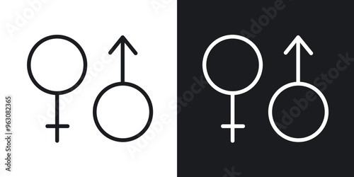 Unisex icon in black and white stroke