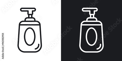 Body Soap icon in black and white stroke