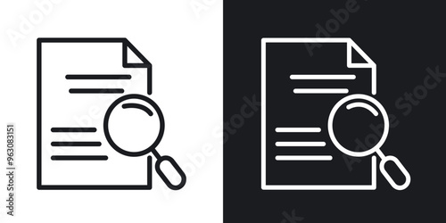 Case studies icon in black and white stroke