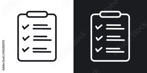 Check list icon in black and white stroke