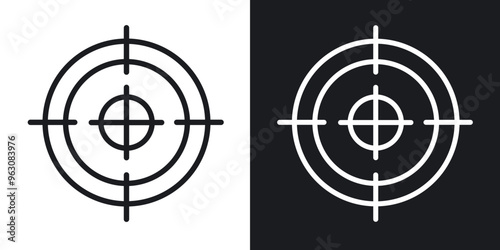 Focusing icon in black and white stroke