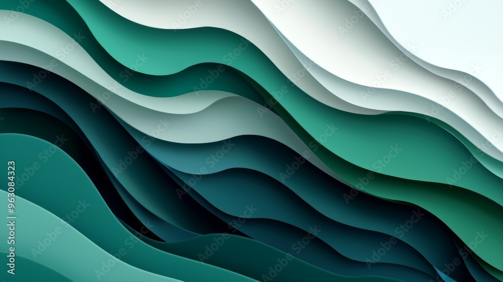 Elegant modern abstract background with smooth wavy lines in green hues, perfect for clean corporate look in presentations, websites, banners, posters Elegant modern abstract background with smooth wavy lines in green hues, perfect for clean corporate look in presentations, websites, banners, posters