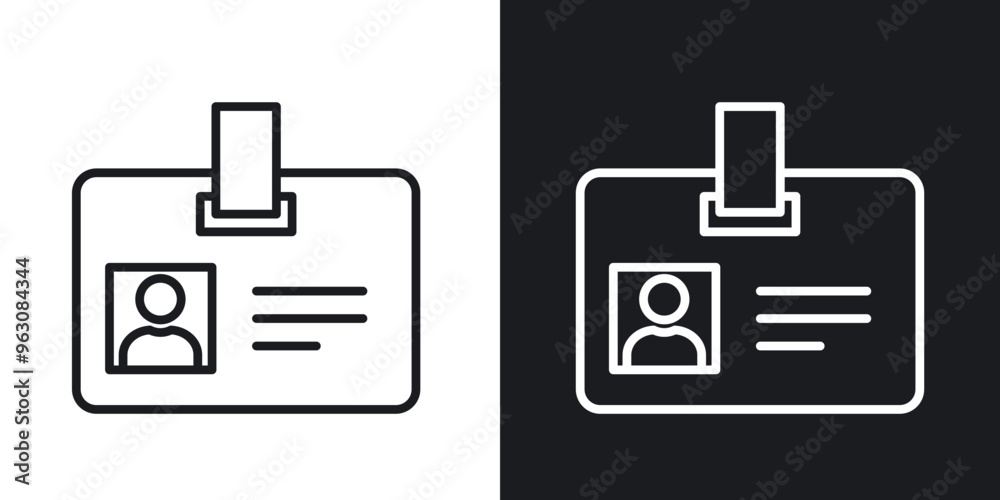 © spice - ID badge icon in black and white stroke