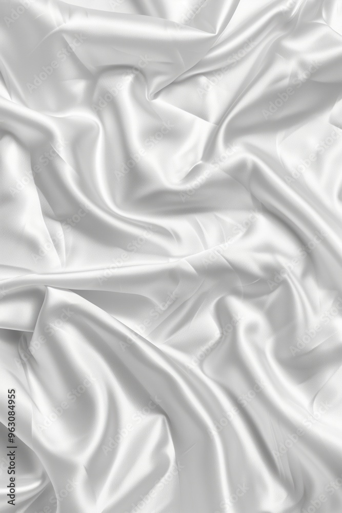 Obraz premium Close-up view of white fabric with crumpled texture, possibly clothing or decorative item. Fabric has intricate folds and creases, against simple gray background drawing attention to it.