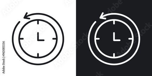 Past time icon in black and white stroke